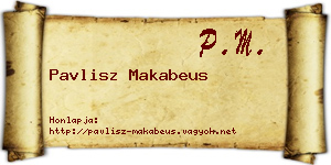 Pavlisz Makabeus névjegykártya